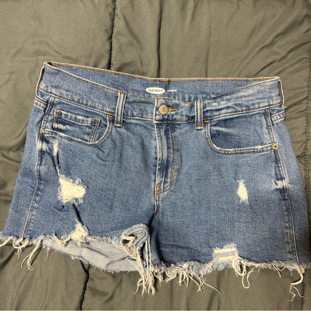 Old Navy Blue Distressed Denim Cutoff Shorts
